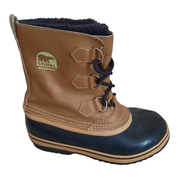 Sorel Shoes - Sorel Tan Leather Waterproof Winter Snow Boots With Liners NY1443-259 Size 5